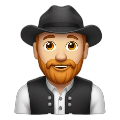 Homme avec bouc roux et mulet noir sticker