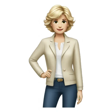 lady diana with modern clothes sticker