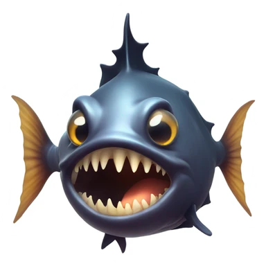 Anglerfish with glowing lure, sharp teeth, and big eyes. sticker