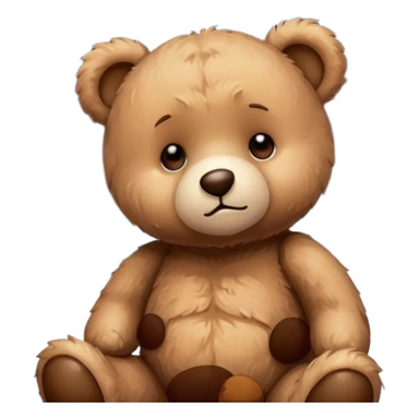 Sad Teddy bear looking up at moon sticker