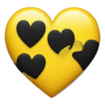 Half black and yellow heart sticker