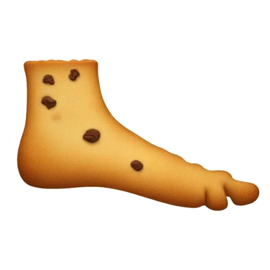 side profile of a foot holding a cookie between the toes sticker