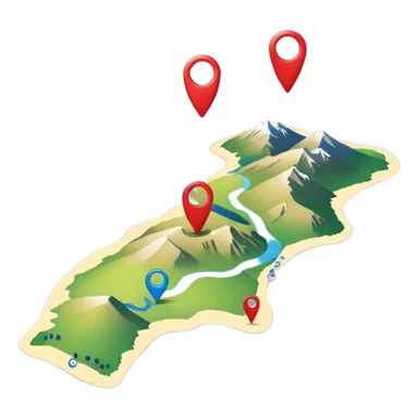 gps pin locaters on a wider range of map - buller nz sticker