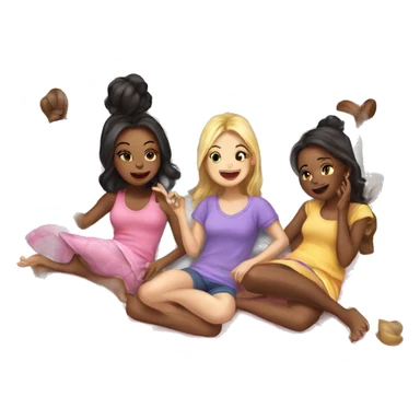 sleepover girls party sticker