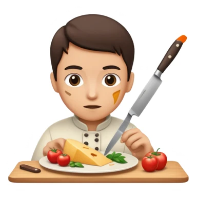 Person cutting sticker