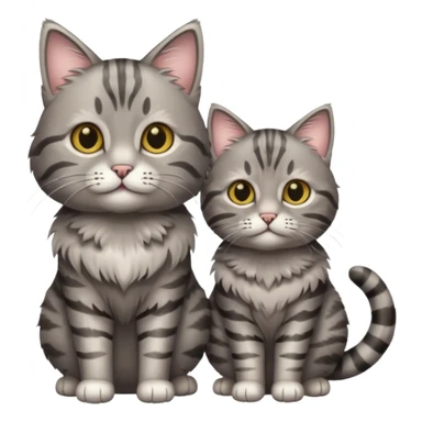 Grey tabby cat and smaller tabby cat sticker