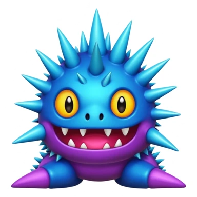 Randomly-colored dark colorful Fakémon-creature sticker