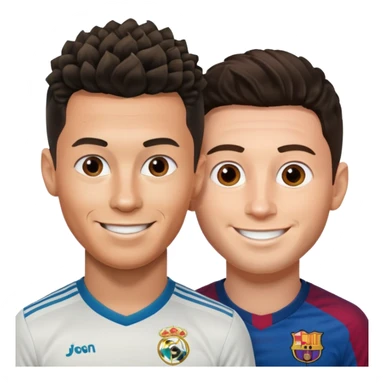 Prime noodle hair ronaldo and prime 2012 messi Smiling in one Photo and make it realistic  sticker