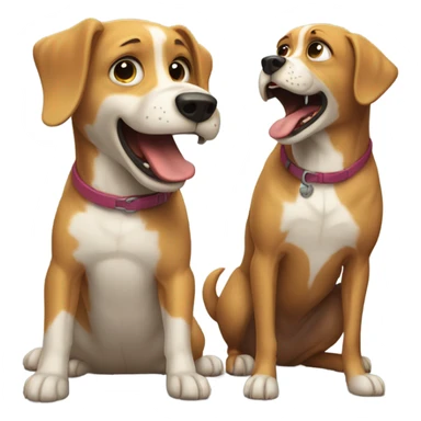 Dog yelling at kid sticker