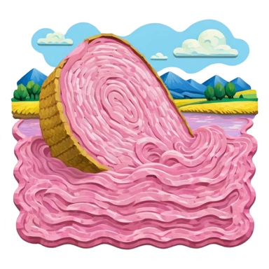 van gogh slop style pink SPAM art landscape sticker