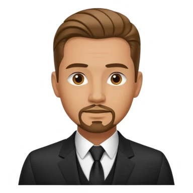 a man with great jawline , slicked back hair , goatee on his face sticker