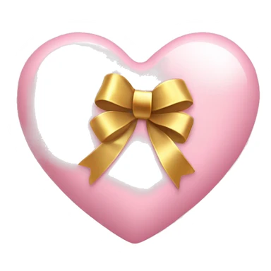 light pink coquette heart with gold bow wrapped around  sticker
