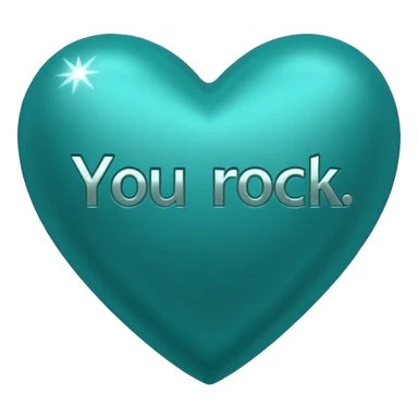 Teal heart with You Rock! wording sticker