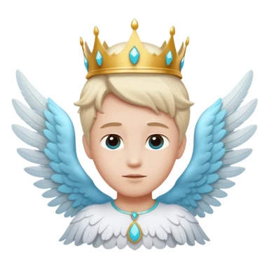 an angel with a cyan crown on his head, 4 wings sticker