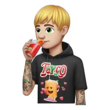Lil Peep drinking a Faygo sticker