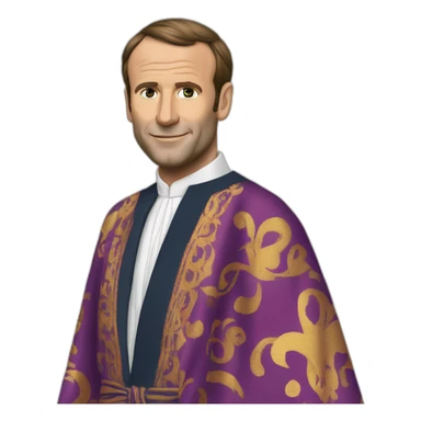 macron portant un caftan sticker