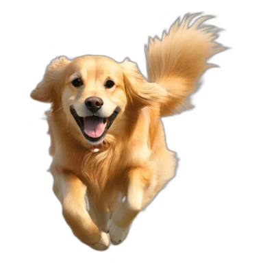 golden retriever running after frisbee sticker