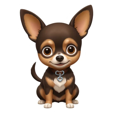 Chihuahua  noir marron prénom daisy pixar dessin animé cinéma Géant film Disney  sticker