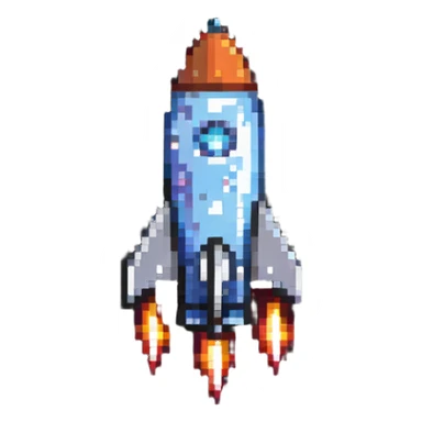 rocket ship in space sticker
