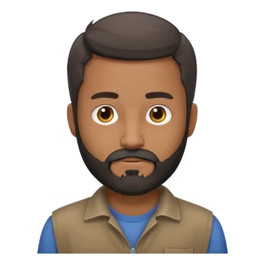 give my dad a grandpa look but beard mixed with grey and black , very low hair on head brown in complexion, casual clothes sticker