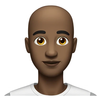 Black bald guy with buzzcut and big forehead also has big lips and a wide nose sticker