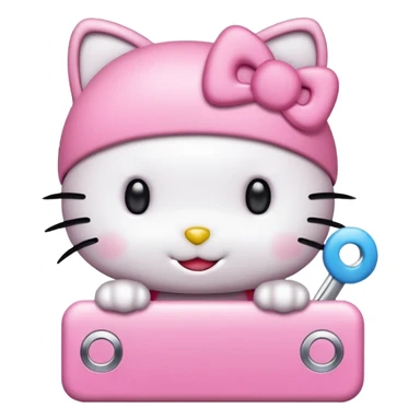 Hello Kitty as a cute browser icon featuring address bar and navigation buttons sticker