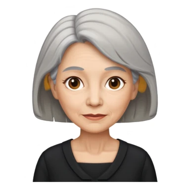 i need an image of a older woman named bonny who is a bind fund manager. where dark black professional dress with grey hair sticker