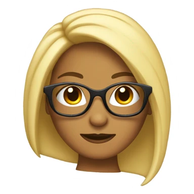 Chica pelinegra con lentes y brackets sticker