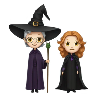 Minerva McGonagall with Witch bat sticker