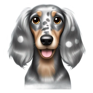 Long haired silver dapple dachshund  sticker