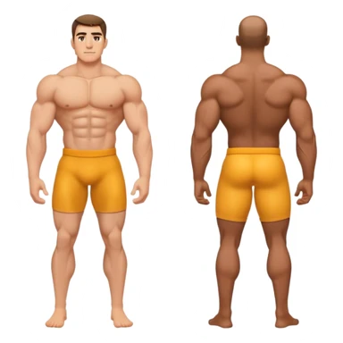 2 men connected waist to back sticker