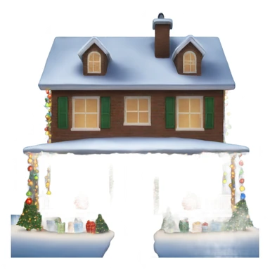 house decorated with christmas lights fancy sticker