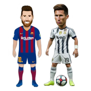 Messi agenouille devant Cr7 sticker