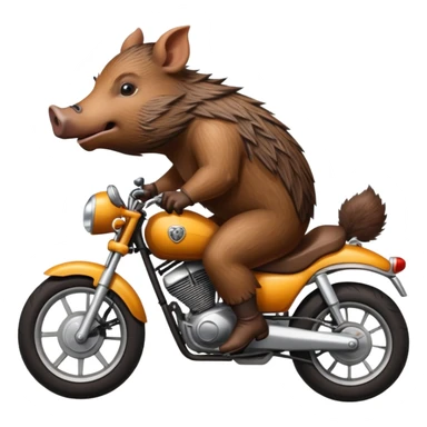 wild boar on a motorbike sticker