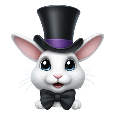 Magician rabbit coming out of a top hat sticker