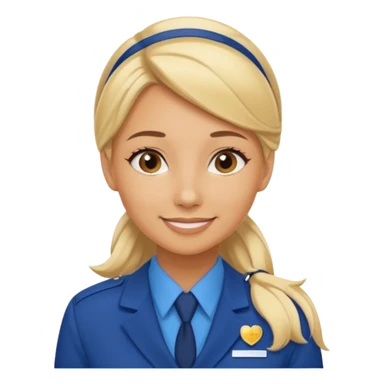 female flight attendant hugging sticker