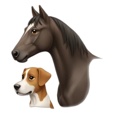 dog and horse but one being sticker