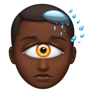 глаз, в зрачке которого отображается как падает человек  sticker