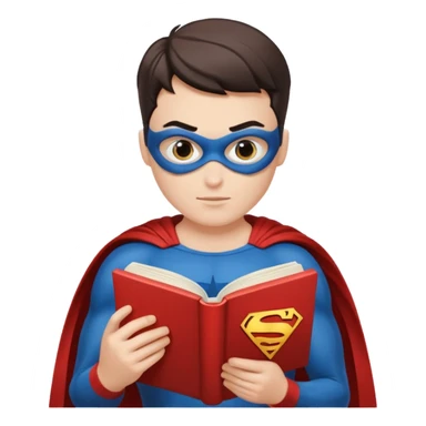 read book with Super heros sticker
