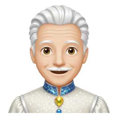 Servant Boq from The Wizard of Oz with white hair, white sequin outfit sticker