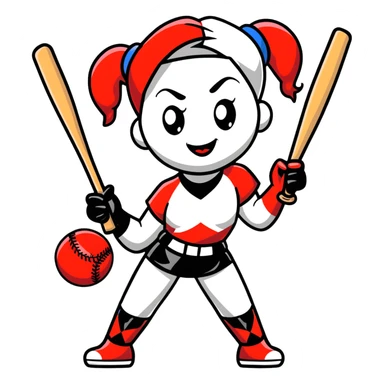 Harley Quinn with her baseball bat sticker