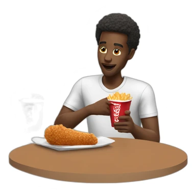 black man eating kfc sticker