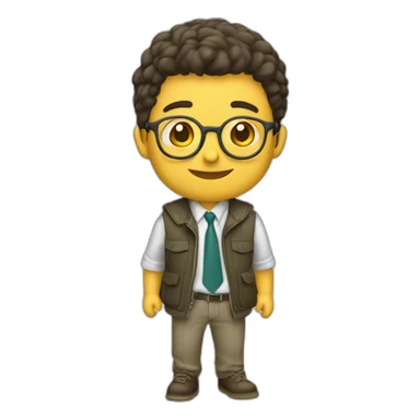 leon vestido de estudiante sacando fotocopias sticker