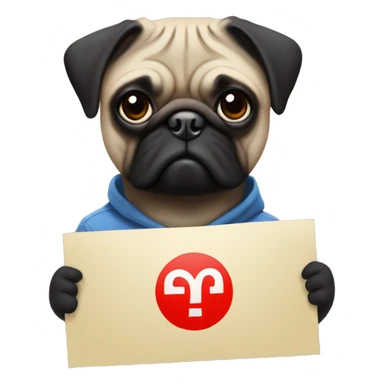 Pug mask from grand theft auto holding a sign with a large W on it  sticker