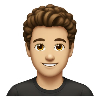 Teenage Albanian with brown hair blablack t shir an is smiling  sticker