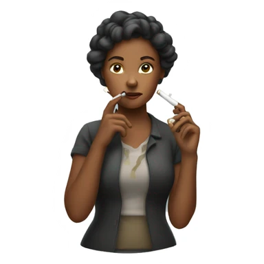 Young woman smoking big pipe sticker