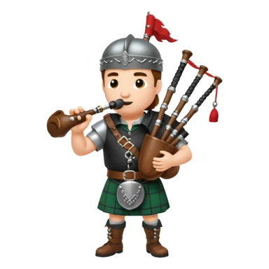 Warrior playing bagpipes chugging whiskey sticker