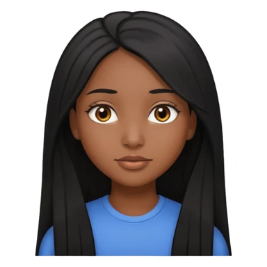 dark-skinned mixed race girl with long straight black hair sticker