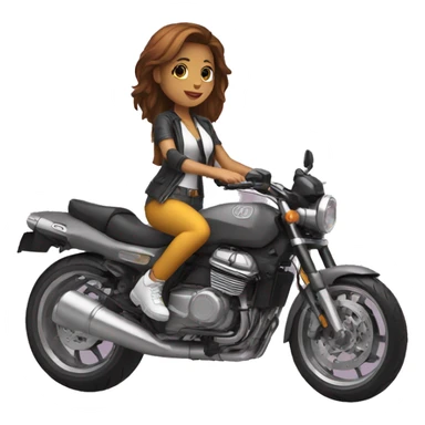Chica en moto que anda de Moda motomami sticker