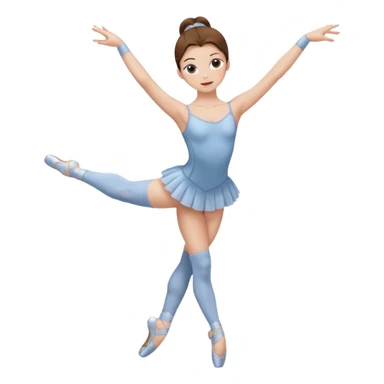 Ballet dancer in just over the knee socks, leotard and long brown hair sticker